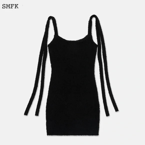 SMFK STRAY WANDERING SAVAGE KNITTED HALTER DRESS Size S - Picture 3 of 7